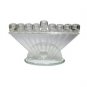 Hanukkah Menorah with Etched Branches and Dome in Crystal