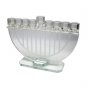 Hanukkah Menorah with Etched Harp in Crystal