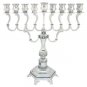 Nickel Menorah with Pewter Appliques
