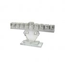 Hanukkah Menorah with Jug of Oil Base in Crystal