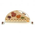 Arced Menorah With Pomegranates and Winged Bead