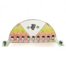 Arced Menorah With Pitcher and Green Beads