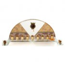 Arced Menorah With Autumn Leaves