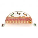 Arced Menorah With Bird and Fan Design