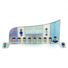Wave Menorah With Israeli Flag and Candles