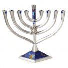 Layered Menorah With Dreidel and Stars of David