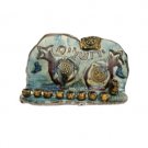 14x25 Centimeter Hanukkah Menorah Handmade from Ceramic