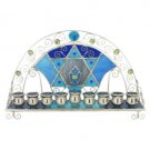 27x14 Centimeter Hanukkah Stained Glass Menorah