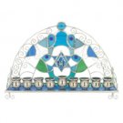 12 Centimeter Hanukkah Menorah in Stained Glass and Metal