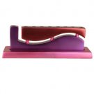 Yair Emanuel Curved Menorah with Waved Cutout Design in Purples and Pinks in Aluminum