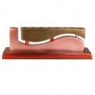 Yair Emanuel Curved Menorah with Waved Cutout Design in Reds and Pinks in Aluminum