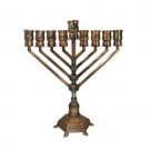 Hanukkah Menorah in Copper with Chabbad Design