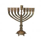Hanukkah Menorah in Copper with Branches Design