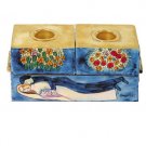Yair Emanuel Multicolor Three-Block Menorah with Hand-Painting in Wood