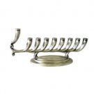 13 cm Pewter Hanukkah Menorah in a Carved Design