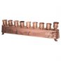 29x9 Centimeter Copper Hanukkah Menorah with Engraved Etchings