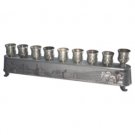 29x9 cm Hanukkah Menorah in Engraved Pewter