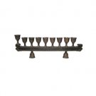 Horizontal Menorah in Copper with Filigree Design