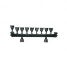 Horizontal Menorah in Pewter with Filigree Design