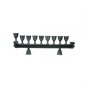 Horizontal Menorah in Pewter with Filigree Design