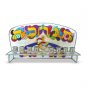 Menorah in Stained Glass with Bright Colors and Hebrew Letters