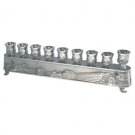 Hanukkah Menorah with Jerusalem and Western Wall in Nickel