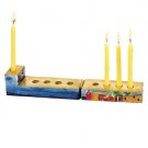 Yair Emanuel Multicolor Compact Travel Menorah in Wood