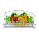 Menorah in Stained Glass with a Scene of Jerusalem