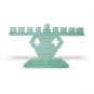 14 Centimeter Hanukkah Menorah in Blue Glass