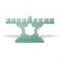 14 Centimeter Glass Hanukkah Menorah with Sculpted Sections