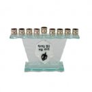 Frosted Glass Hanukkah Menorah with Silver Candleholders