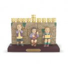Hanukkah Menorah Made from Wood and Ceramic