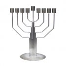 Chabad Hanukkah Menorah with Angled Branches in Metal