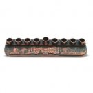 28 Centimeter Hanukkah Menorah in Copper with Blue Stones