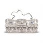 16 Centimeter Hanukkah Menorah in Nickel with Rhinestones