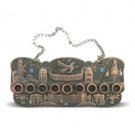 Menorah Wall Hanging with a Scene of Jerusalem and a Dove in Copper