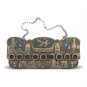 Menorah Wall Hanging with a Scene of Jerusalem and a Dove in Copper