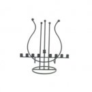 Hanukkah Menorah with King David Harp in Black and Silver