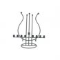 Hanukkah Menorah with King David Harp in Black and Silver