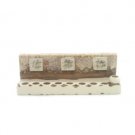 Hanukkah Menorah with Green Flowers and Brown Wall in Ceramic