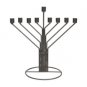 Chabad Hanukkah Menorah in Grey Tin Rods