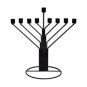 Chabad Hanukkah Menorah in Black Tin Rods