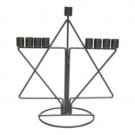 Hanukkah Menorah with Star of David in Grey Tin Rods