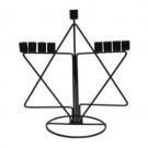 Hanukkah Menorah with Star of David in Black Tin Rods