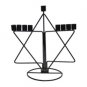 Hanukkah Menorah with Star of David in Black Tin Rods