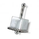 Sterling Silver Hanukkah Dreidel with Pearl Border