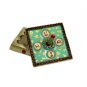 Hand Made Dreidel with Turquoise and Gold Leaf Design (Israel Version)