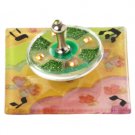 Set of Acrylic Dreidel in Purple with Base of Butterflies
