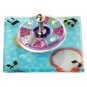 Set of Acrylic Dreidel in Purple with Base of Blue Checkers