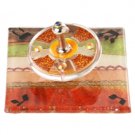 Set of Acrylic Dreidel in Orange with Base of Blanket Stripes